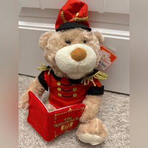 Vintage Story-telling Nutcracker Bear Plush Toy - Red and Gold by Aurora